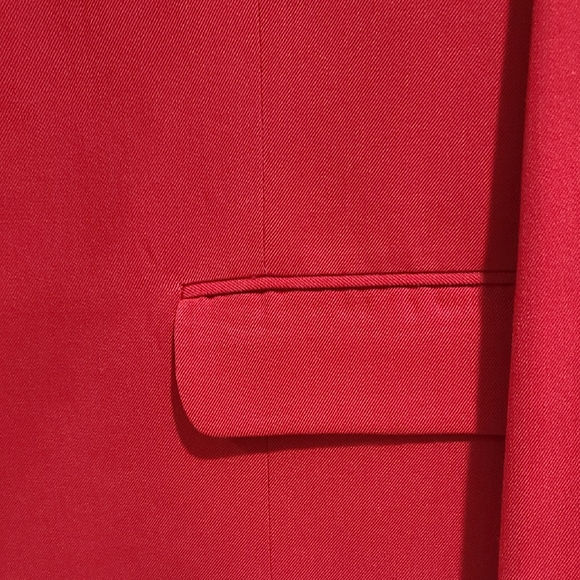 Angelica For Mary Kay Bold Red Jacket Blazer 12 Tall PTP 20 - Picture 5 of 11
